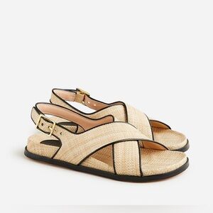 J crew Colbie crisscross slingback sandals in raffia Size 8